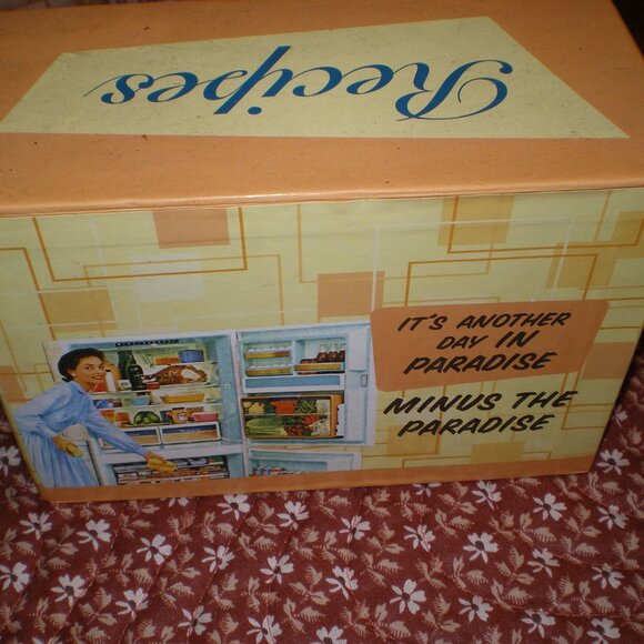 Vintage Design Its Another Day in Paradise Minus the Paradise Recipe Box - Picture 2 of 4